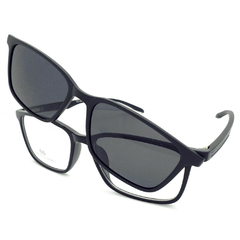 Armação para Óculos Masculino Empório Glasses Preto Fosco Clip-On EG3479 C15 52