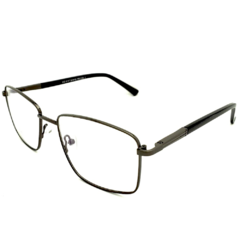 Armação para Óculos Masculino Empório Glasses Preto Metálico Retangular EG4147 C2 54