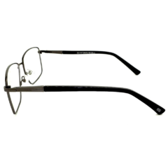 Armação para Óculos Masculino Empório Glasses Preto Metálico Retangular EG4147 C2 54