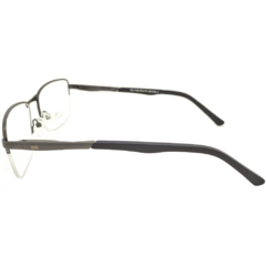 Armação para Óculos Masculino Empório Glasses Preto Metalizado Retangular EG4169 C2 55