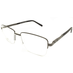 Armação para Óculos Masculino Empório Glasses Preto Metalizado Retangular EG4191 C2 56