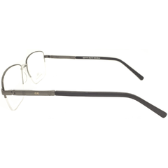 Armação para Óculos Masculino Empório Glasses Preto Metalizado Retangular EG4191 C2 56
