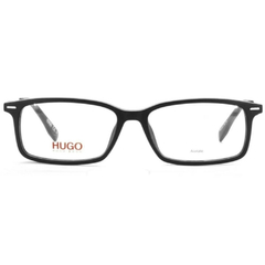 Armação para Óculos Masculino Hugo Boss Preto Fosco Retangular HG0334 003 55