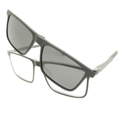 Armação para Óculos Masculino Next Preto/Cinza Cristal Clip-On N81483 C5 56