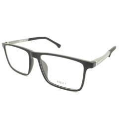 Armação para Óculos Masculino Next Preto Fosco Clip-On N81483 C1 56
