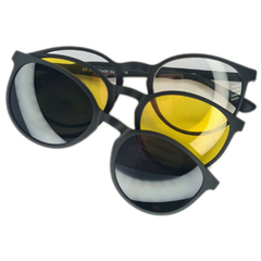 Armação para Óculos Unissex Empório Glasses Preto Fosco Clip-On EG3083 C15 51