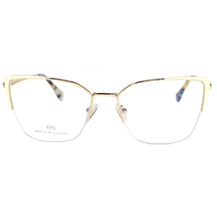 Óculos de Grau Feminino Empório Glasses Branco/Dourado Gatinho EG4047 C1 56