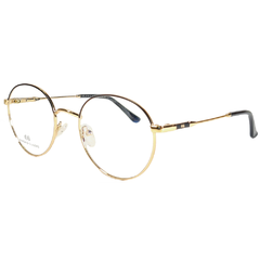 Óculos de Grau Feminino Empório Glasses Dourado/Preto Redondo EG4119 C5 51