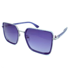 Óculos de Sol Feminino Empório Glasses Azul Cristal/Cinza Chumbo Quadrado EG22019 C13 56
