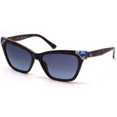 Óculos de Sol Feminino Guess Tartaruga/Azul Cristal Gatinho GU7840 53W 57