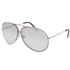 Óculos de Sol Feminino Porsche Design Cromado Aviador/Troca de Lente P8478 M 63