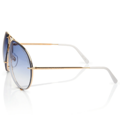 Óculos de Sol Feminino Porsche Design Dourado/Branco Aviador/Troca de Lente P8478 W 66