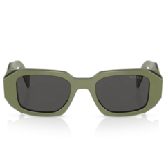 Óculos de Sol Feminino Prada Verde Militar/Preto Retangular SPR17W 13N-5S0 49