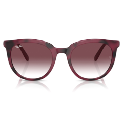 Óculos de Sol Feminino Ray-Ban Vermelho Tartaruga Redondo/Gatinho RB4383L 655336 53