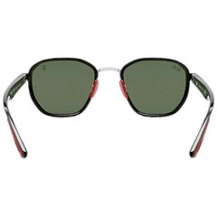 Óculos de Sol Masculino Ray-Ban Preto/Cromado Hexagonal Ferrari RB3674M F007/71 50