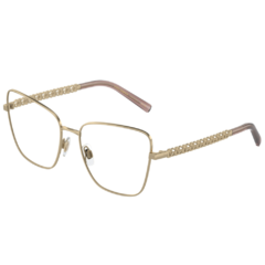 Armação para Óculos Feminino Dolce&Gabbana Dourado Envelhecido Gatinho DG1346 1365 55
