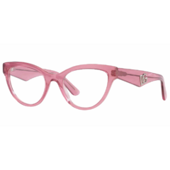Armação para Óculos Feminino Dolce&Gabbana Rosa Cristal Gatinho DG3372 3405 52