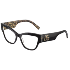 Armação para Óculos Feminino Dolce&Gabbana Preto Gatinho DG3378 3299 55