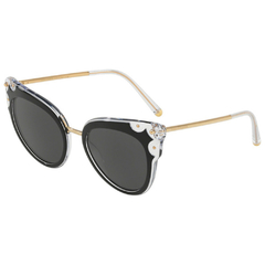 Óculos de Sol Feminino Dolce&Gabbana Preto/Cristal Gatinho DG4340 675/87 51