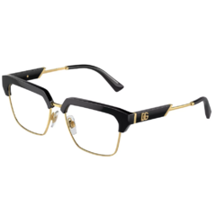 Armação para Óculos Feminino Dolce&Gabbana Preto/Dourado Gatinho DG5103 501 55