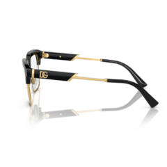 Armação para Óculos Feminino Dolce&Gabbana Preto/Dourado Gatinho DG5103 501 55