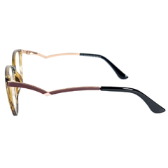 Armação para Óculos Feminino Empório Glasses Preto/Mescla Quadrado/Gatinho EG3319 C17 53