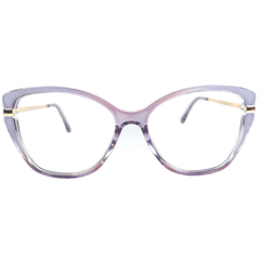 Armação para Óculos Feminino Empório Glasses Roxo Cristal Gatinho EG3320 C8 54