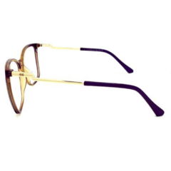 Armação para Óculos Feminino Empório Glasses Bege Cristal/Roxo Cristal Clip-On EG3478 C14 55