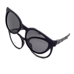 Armação para Óculos Masculino Empório Glasses Preto Fosco Clip-On EG3496 C15 49
