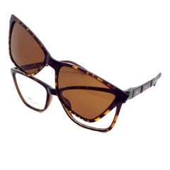 Armação para Óculos Feminino Empório Glasses Tartaruga Clip-On EG3560 C17 53