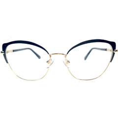 Óculos de Grau Feminino Empório Glasses Dourado/Preto Clip-On EG4125 C5 54