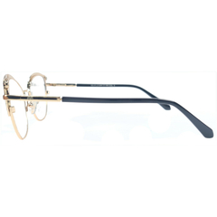 Óculos de Grau Feminino Empório Glasses Dourado/Preto Clip-On EG4125 C5 54