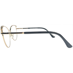 Armação para Óculos Feminino Empório Glasses Dourado/Preto/Branco Clip-On EG4124 C5 56