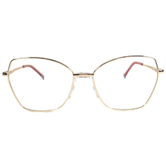 Armação para Óculos Feminino Empório Glasses Dourado Geométrico EG4158 C9 54