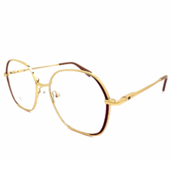 Armação para Óculos Feminino Empório Glasses Nude/Dourado Geométrico EG4262 C12 52