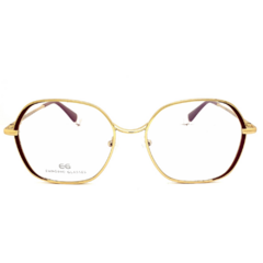 Armação para Óculos Feminino Empório Glasses Nude/Dourado Geométrico EG4262 C12 52