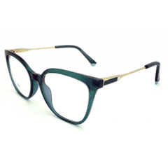 Armação para Óculos Feminino Empório Glasses Azul Cristal Gatinho EG5014 C13 52