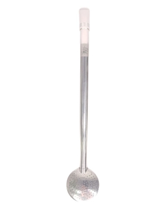 Bomba de Chimarrão G252 Chata com Gravação 24 cm em Aço Inox Flor