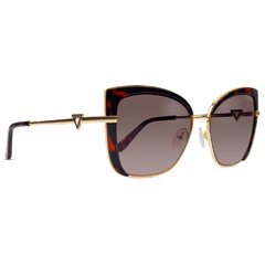 Óculos de Sol Feminino Guess Mesclado Marrom/Dourado Gatinho GU7633 52F 56