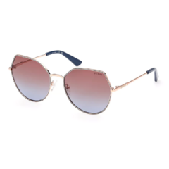 Óculos de Sol Feminino Guess Rosé/Azul Gatinho/Hexagonal GU7867 28F 58