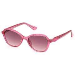 Óculos de Sol Infantil Guess Rosa Cristal/Glitter Gatinho/Redondo GU9239 74F 48
