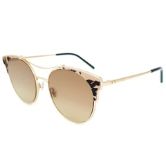 Óculos de Sol Feminino Jimmy Choo Pelo Mesclado/Dourado Redondo Gatinho LUE XMG86 59