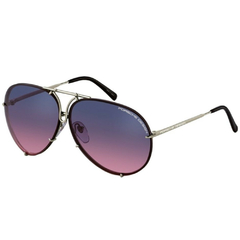 Óculos de Sol Unissex Porsche Design Cromado Aviador/Troca de lente P8478 M 66