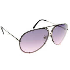 Óculos de Sol Unissex Porsche Design Cromado Aviador/Troca de lente P8478 M 66