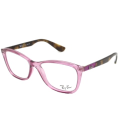 Armação para Óculos Infantil Ray-Ban Roxo Cristal Retangular RB1574L 3797 49