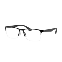 Armação para Óculos Masculino Ray-Ban Preto Fosco Retangular RB6335 2503 58