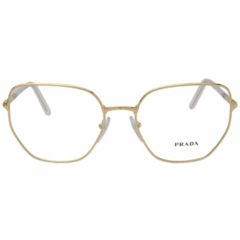 Óculos de Grau Feminino Prada Dourado Geométrico/Gatinho VPR60W ZVN-1O1 55
