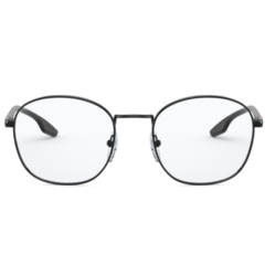 Óculos de Grau Masculino Prada Linea Rossa Preto Redondo VPS51N 1AB-1O1 53