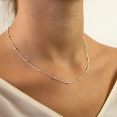 Choker Bolinhas 3mm Diamantadas 40cm