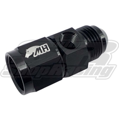 NIPLE ADAPTADOR 6AN MACHO / 6AN FEMEA COM SAIDA 1/8" NPT - METAL HORSE